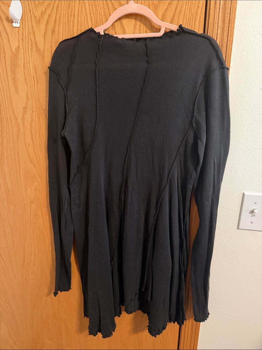 We The Free Black Distressed Midi Dress